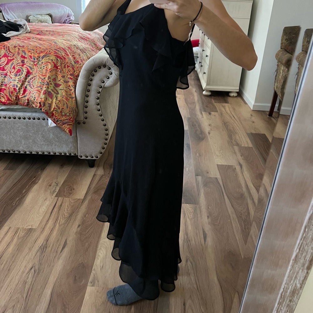 Black ruffled dress